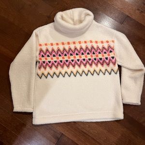 LOFT | Cream Cowl Neck Aztec Sweater NWOT